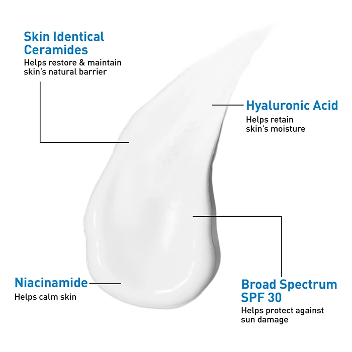 Kem nền CeraVe Hydrating Mineral Sunscreen SPF 30 Face Lotion với các thành phần dưỡng ẩm và chống nắng