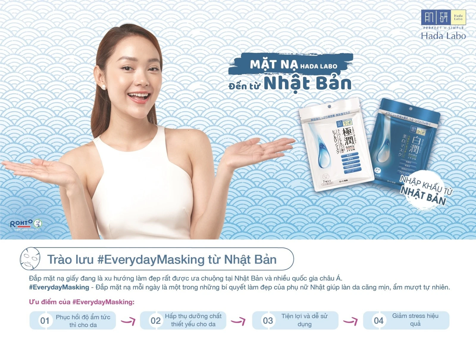 Đánh giá Mặt nạ dưỡng trắng Hada Labo Shirojyun Premium Whitening Face Mask Hada Labo