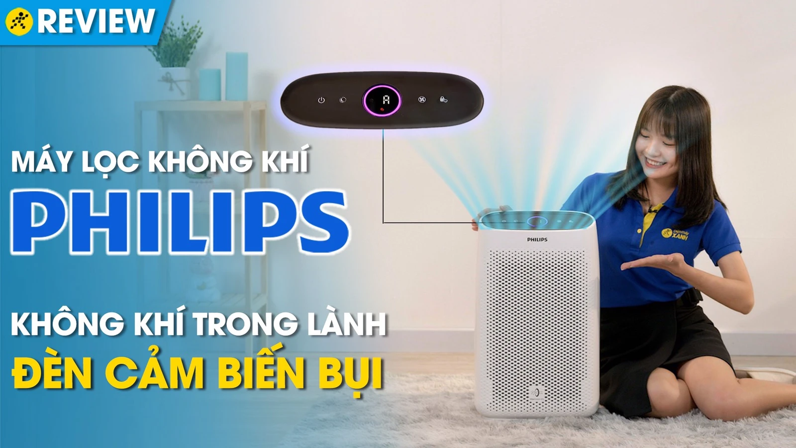 Máy lọc không khí Philips AC2887/10 - thiết bị lọc không khí hiện đại với đèn cảm biến bụi và màn hình hiển thị chất lượng không khí